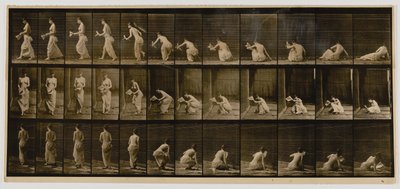 Nő felkel a földön ülve, az Animal Locomotion című könyvből alkotó: Eadweard Muybridge