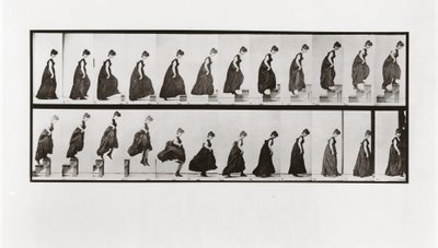 Lépcsőn mászó és leugró nő, 173-as tábla az Animal Locomotion-ból, 1887 alkotó: Eadweard Muybridge