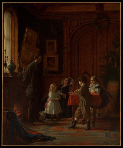 Karácsony, a Blodgett család alkotó: Eastman Johnson