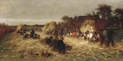 Kukorica hántoltatás Nantucketben, kb. 1875. alkotó: Eastman Johnson