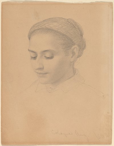 Egy fiatal nő feje alkotó: Eastman Johnson