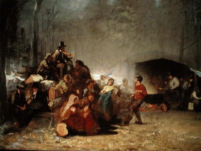 The Party in the Maple Sugar Camp, 1861-66 körül (olaj, vászon) alkotó: Eastman Johnson