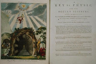 A „Fizika és az okkult tudományok kulcsa” 4. könyv előlapja, 1800-ban megjelent (színes litó) alkotó: Ebenezer Sibly