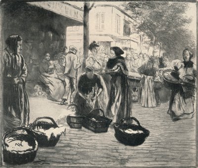 „Open air market, Avenue de Clichy”, 1915 alkotó: Edgar Chahine
