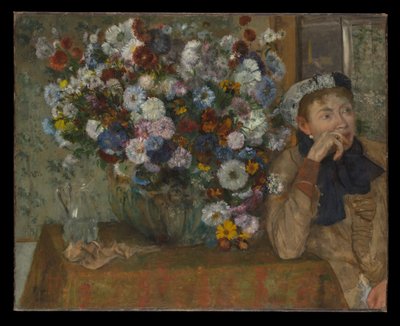 Egy nő, aki egy virágváz mellett ül (Madame Paul Valpinçon) alkotó: Edgar Degas