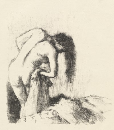 Fürdő után Kilép a fürdőből Kistányér, c. 1891. alkotó: Edgar Degas