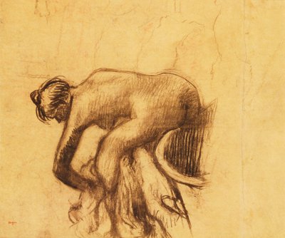 A fürdő után magát szárító nő, 1890-es évek alkotó: Edgar Degas