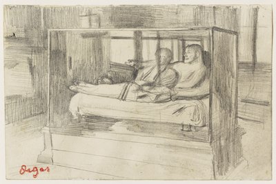 A Louvre-ban: Az etruszk szarkofág, 1879 körül alkotó: Edgar Degas