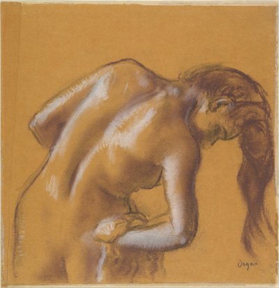 Fürdőző nő, aki megszárítja magát alkotó: Edgar Degas