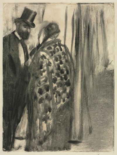 Beszélgetés: Ludovic Halévy és Madame Cardinal (A beszélgetés) Ludovic Halévy "La Famille Cardinal" című művéhez, 1880-83 körül (monotípia). alkotó: Edgar Degas