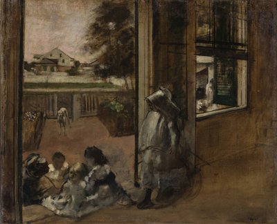 Egy ház udvara New Orleansban, 1872-1873. alkotó: Edgar Degas