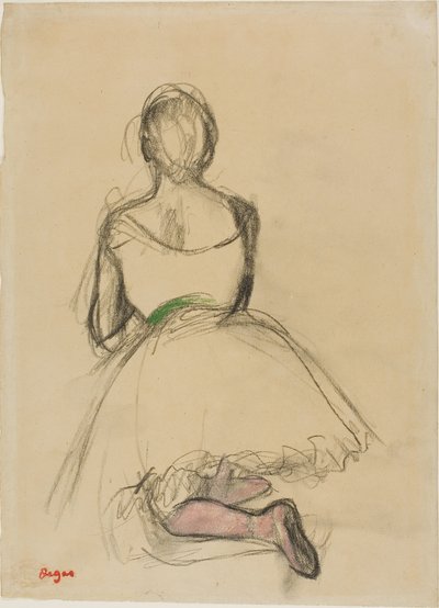 Táncos térdelve, hátulról nézve alkotó: Edgar Degas