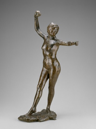 Táncra kész táncos, jobb lábbal előre, mintázva 1882-95, öntött 191921. alkotó: Edgar Degas