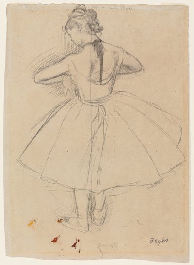 Táncos álló, Hátulnézet; Álló táncos, hátulnézet, 1872-1873 alkotó: Edgar Degas