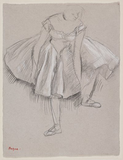Papucsát igazgató táncosnő, 1880-as évek eleje (faszén és pasztell papíron) alkotó: Edgar Degas