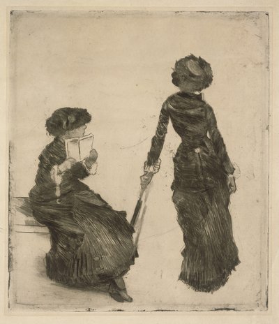 Mary Cassatt festőnő a Louvre antik gyűjteményében alkotó: Edgar Degas