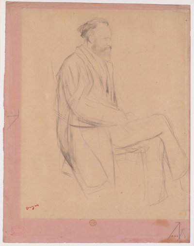 Édouard Manet, Ülő alak, jobb oldali profilból alkotó: Edgar Degas
