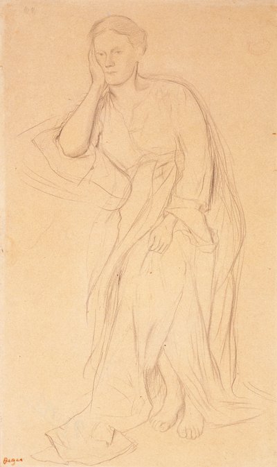 Eugenie Fiocre, tanulmány Mlle Fiocre számára a The Source balettben, 1867 körül alkotó: Edgar Degas