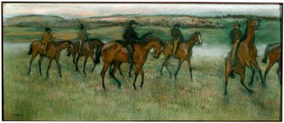 Gyakorló versenylovak, c1880. alkotó: Edgar Degas