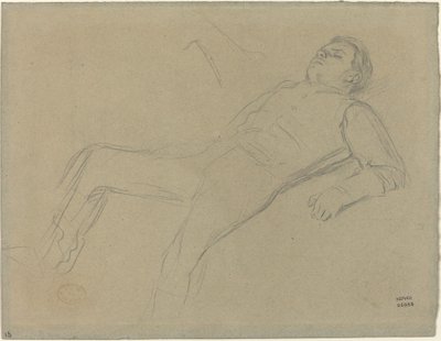Fallen Jockey tanulmány a Scene from the Steeplechase: The Fallen Jockey c. 1866. alkotó: Edgar Degas