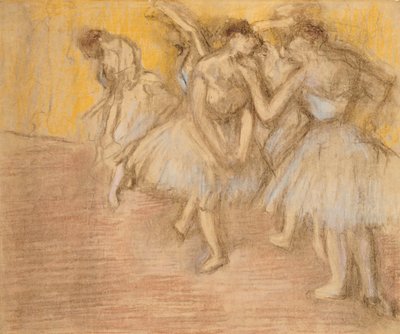 Öt táncos a színpadon, 1906-2008 körül alkotó: Edgar Degas