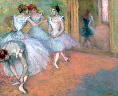 Négy táncos az előcsarnokban, 19. század vége – 20. század eleje alkotó: Edgar Degas