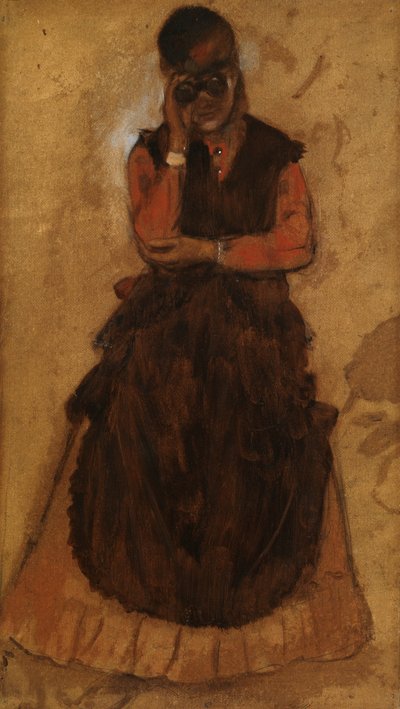 Operaszemüvegen átnéző lány (olaj a panelen) alkotó: Edgar Degas