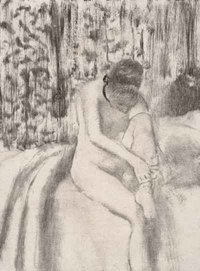 Harisnyát felhúzó lány, 1876-77. alkotó: Edgar Degas
