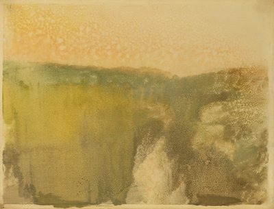 Zöld táj, 1890 körül (monotípia papíron) alkotó: Edgar Degas