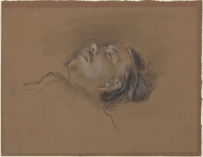 A lezuhant zsoké feje („Jelenet a akadályversenyről: A lezuhant zsoké” című mű vázlata) alkotó: Edgar Degas