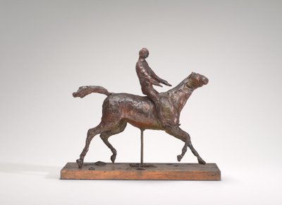 Ló vágta, jobbra fordítja a fejét, a lábak nem érintik a talajt, 1870-es évek közepe. alkotó: Edgar Degas