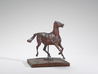 Lóügetés, a lábak nem érintik a talajt, 1870-es évek. alkotó: Edgar Degas