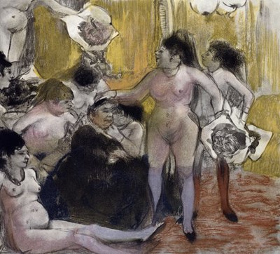 Illusztráció Guy de Maupassant (1850-93) "La Maison Tellier" című művéből, Maurice Potin metszete, 1933 alkotó: Edgar Degas