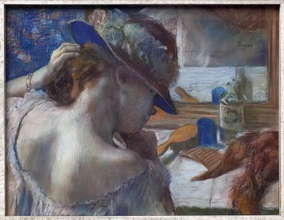 A tükör előtt. Edgar Degas (1834-1917) alkotása, pasztell 1889 körül. Francia művészet alkotó: Edgar Degas