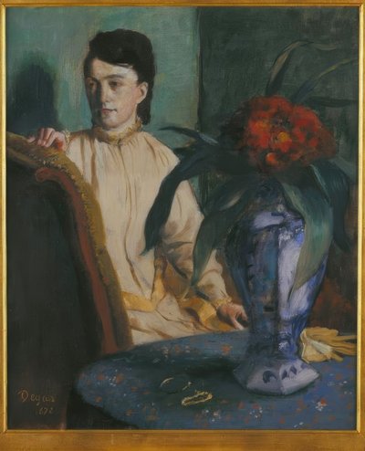 A nő a vázával alkotó: Edgar Degas