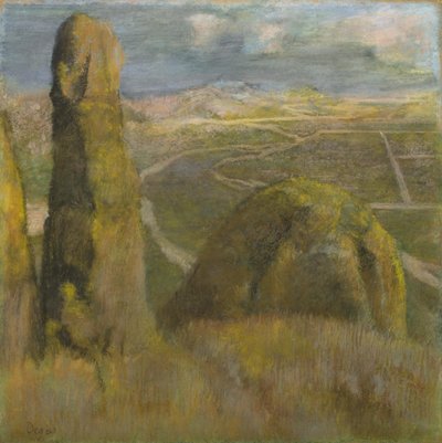 Tájkép, 1892 körüli (pasztell, karton) alkotó: Edgar Degas