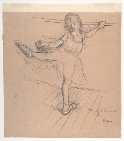 Egy kislány gyakorol a bárpultnál alkotó: Edgar Degas