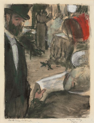 Ludovic Halevy megtalálta Madame Cardinalt egy társalgóban; Ludovic Halevy megtalálja Madame Cardinal-t egy dobozban, 1876-1877 alkotó: Edgar Degas