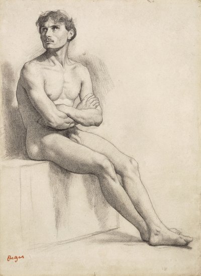 Ülő ember, akttanulmány, 1858 alkotó: Edgar Degas