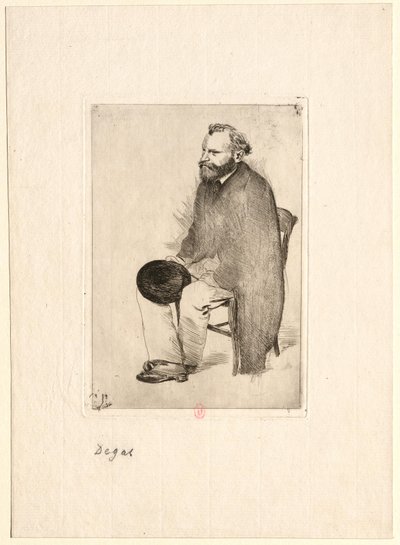 [Manet háromnegyed profilból balra ülve] alkotó: Edgar Degas