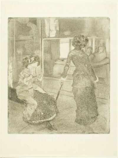 Mary Cassatt a Louvre-ban: Az etruszk képtár, 1879-80 alkotó: Edgar Degas