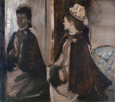 Jeantaudné a tükörben, c. 1875 alkotó: Edgar Degas