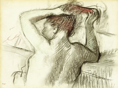 Meztelen nő hajformázó alkotó: Edgar Degas
