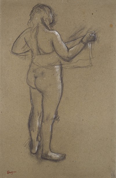Meztelen nő szárítja magát alkotó: Edgar Degas