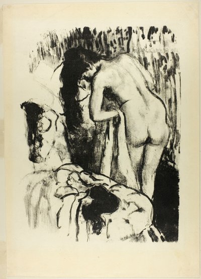 Meztelen nő áll, szárítgatja magát alkotó: Edgar Degas