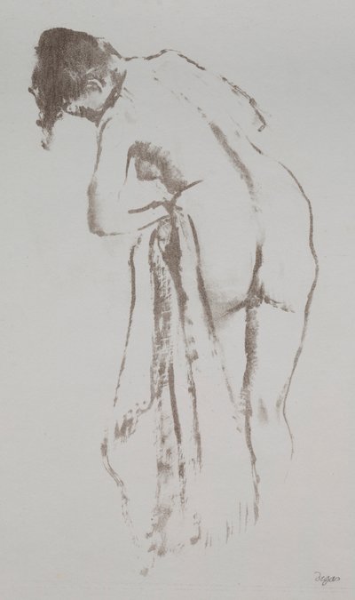 Meztelen nő törülközővel, állva, 1891-92. alkotó: Edgar Degas