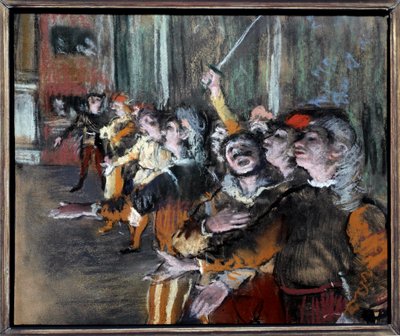 Pasztell statiszták vagy kórusok Edgar Degas (1834-1917) monotípiájára 1877 V. 0,27x0,32 m Párizs, Muse d