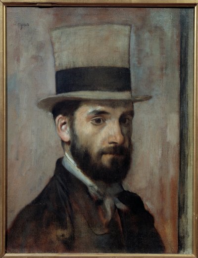 Leon Joseph Florentin Bonnat (1833-1922) portréja A festő cilindert visel. Edgar Degas (1834-1917) festménye 1863 V. 0,43x0,36 m Bayonne, Musee Bonnat – Leon Joseph Florentin Bonnat (1833-1922) portréja. A művész cilindert visel. Festészet b alkotó: Edgar Degas