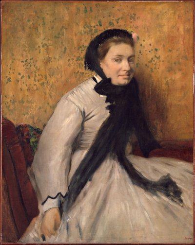 Szürkébe öltözött nő portréja alkotó: Edgar Degas