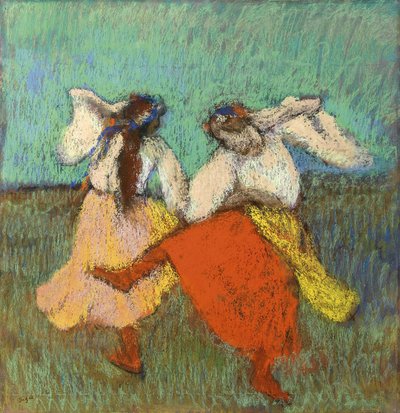 Orosz táncosok – Degas, Edgar (1834-1917). Pasztell, papír, méret: 63x60,8, kb 1899, Magángyűjtemény alkotó: Edgar Degas